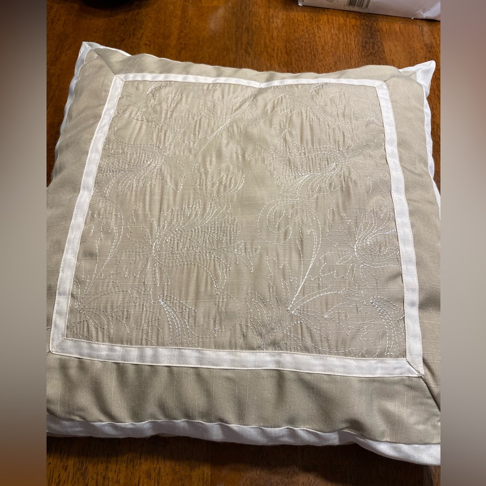 Laura Ashley Dillan 16 in. pillow with detailed stitching